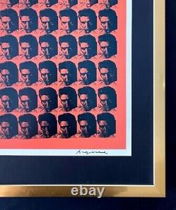 Andy Warhol Vintage 1984 Imprimé Elvis Presley Signé Monté Et Encadré
