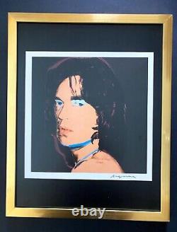 Andy Warhol Vintage 1984 Imprimé Mick Jagger Signé Monté Et Encadré