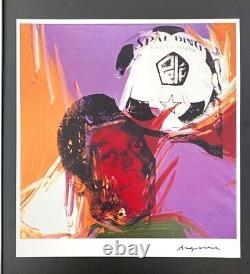 Andy Warhol Vintage 1984 Pele King Of Soccer Imprimé Signé Monté Et Encadré