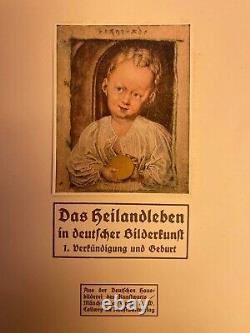 Antique Albrecht Durer Le Garçon Jésus Comme Sauveur Feuille D'or 1800 Imprimer 12cm X 9cm