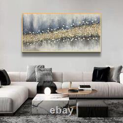 Art mural abstrait peint à la main cadre décoration intérieure peinture 60x120 cm avec dorure A