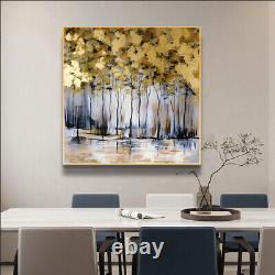 Art mural abstrait peint à la main paysage cadre décoration intérieure 70x70 cm avec