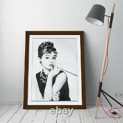 Audrey Hepburn 1 Toile Murale Effet Flottant/Cadre/Impression/Poster Noir