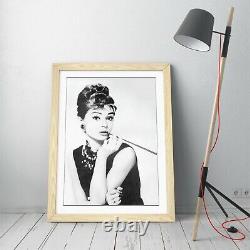 Audrey Hepburn 1 Toile Murale Effet Flottant/Cadre/Impression/Poster Noir
