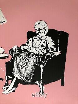 Authentique Banksy Grannies Limited Edition Écran Imprimer Pow Pest Control