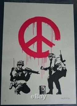 Banksy A Signé Le Document Cnd Soldiers 2005 Imprimé, Avec Sa Provenance