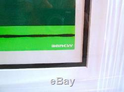 Banksy Green Test Weston Super Mare Test Backdoor Imprimer Très Rare Encadrée Jamais Accrochée