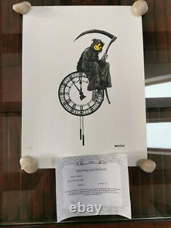 Banksy Grim Reaper 19 / 150 Avec Signe Et Certificat Dismalad Kaws