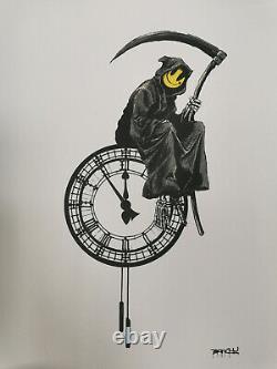 Banksy Grim Reaper 19 / 150 Avec Signe Et Certificat Dismalad Kaws