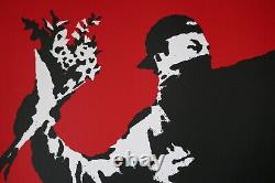 Banksy Love Est In The Air Flower Thrower Edition Limitée Un Signé 1/500 Wcp