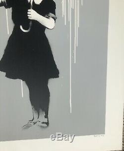 Banksy Nola Signé Imprimé Pluie Blanche Très Rare & Avec Contrôle Antiparasitaire