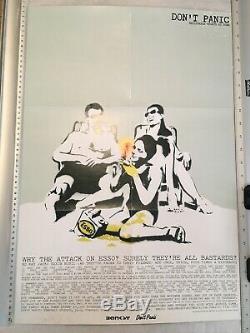 Banksy Rare Ne Pas Panique Poster'stop Esso. Hôtel Muré