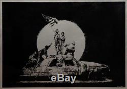 Banksy Silver Flag Expert Encadré Uv Verre Non Signé Withpow Coa