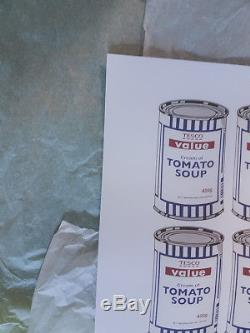 Banksy Soup Cans Lithographie Assiette Affiche Originale Signée Authentique Parée