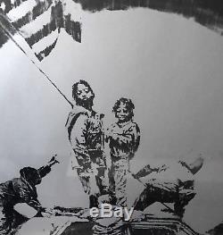 Bannière En Argent Banksy Originale Non Signée Avec Pest Controle Coa Encadrée