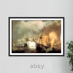Bataille navale d'Ivan Aivazovsky à Navarin (1846) Affiche photo peinture d'art