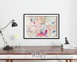 Belfast (Royaume-Uni) Carte Artistique Moderne Affiche Photo Imprimée sur Toile Cadeau