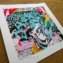 Ben Allen'tiger Pop 'ltd Ed Print + Banksy, Frost, Kaws Ou Faile Pin Hope