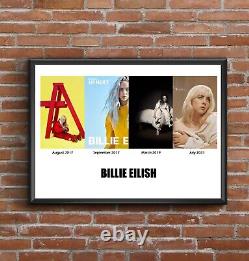 Billie Eilish Discographie Affiche Couverture De L'album Imprimer Grand Cadeau De Noël