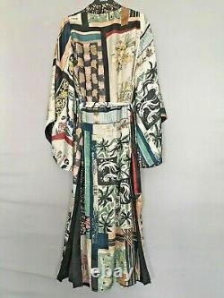 Bnwt Zara Edition Limitée Multicolore Patchwork Imprimer Long Kimono Taille S