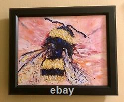 Bumble Bee, 8x10, Edition Limitée Peinture À L'huile Imprimé, Galerie Toile, Encadré