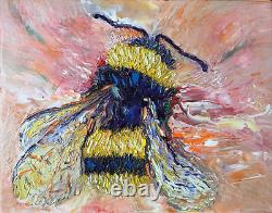 Bumble Bee, 8x10, Edition Limitée Peinture À L'huile Imprimé, Galerie Toile, Encadré