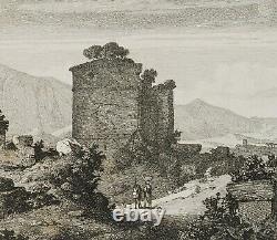 C. Rung (1819-1874), Torre Degli Schiavi, Campagna Romana, 1852, Roue