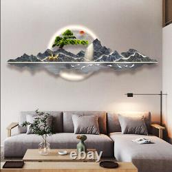 Cadre mural panoramique montagne majestueuse LED 120x40 cm Art de la nature de luxe pour la maison