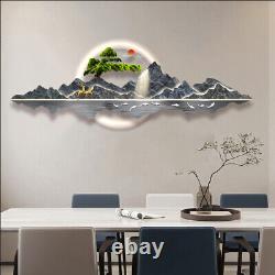 Cadre mural panoramique montagne majestueuse LED 120x40 cm Art de la nature de luxe pour la maison