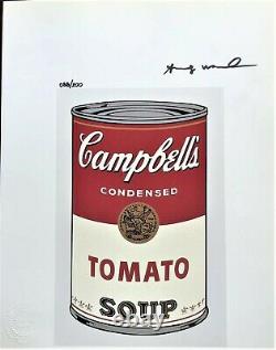 Campbell Soup Par Andy Warhol Original Hand Signed Print Avec Coa