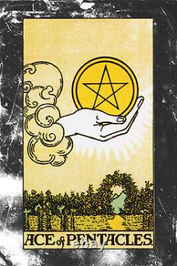 Carte de Tarot de l'As de Pentacles - Poster Photo Cadeau d'Art Imprimé sur le thème de l'Occultisme, de la Magie et des Geeks