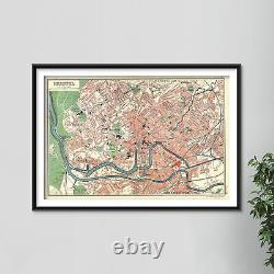 Carte vintage de Bristol de 1900 Photo Impression Poster Cadeau Ancien Historique