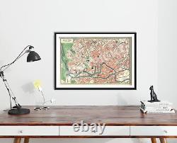 Carte vintage de Bristol de 1900 Photo Impression Poster Cadeau Ancien Historique