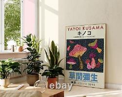 Champignons Yayoi Kusama, Affiche d'Art Pop Moderne, Art Mural Abstrait, Japonais