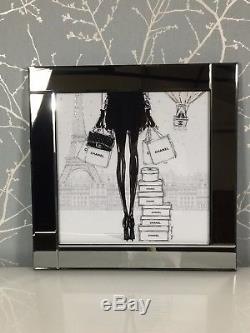 Chanel Shopping À Paris Unique Argent Miroir Cadre 60 CM Photo Mur Art Cadeau