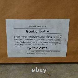 Charley Harper Signé Edition Limitée Serigraph Beetle Battle