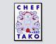 Chef Tako Illustration Moderne, Portrait De Chef Pieuvre Cartoon, Art Mural Japonais