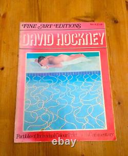 DAVID HOCKNEY 1977 1ère éd. Livre de portfolio d'impression lithographique offset de Pop Art ULTRA-rare