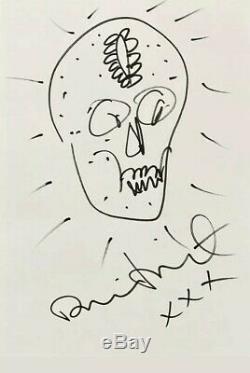 Damien Hirst, Petit Papillon Rainbow No & Signé C / W Croquis Et Autographes Skull