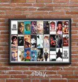 David Bowie Poster Discographie Multi Album Cover Cadeau Musique