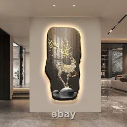 Décor mural 3D créatif moderne de luxe léger décoration d'entrée peinture LED F