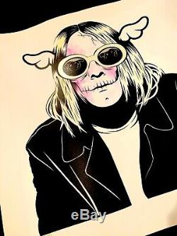 Dface Kan't Plainte Imprimer Signé Dface Fini Main Kurt Cobain Nirvana X / 100