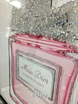 Diamant Brillant Cristal Miss Dior Bouteille Rose Miroir 60cm Photo 3d Wall Art