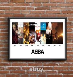 Discographie d'ABBA Multi Album Affiche d'Art Imprimée Un Super Cadeau de Noël
