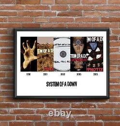 Discographie de System of a Down Impression d'art multi-album Cadeau idéal pour la fête des pères