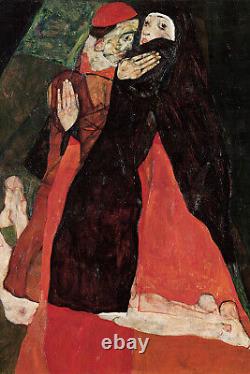 Egon Schiele Cardinal et Nonne Caressent (1912) Affiche Poster Photo Peinture Art Print