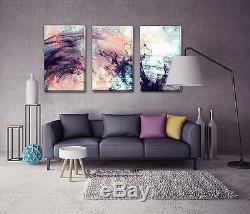 Ensemble De 3 Abstrait Toiles Tendues Sur Toile