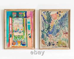 Ensemble de 2 estampes Matisse Paysage de fenêtre ouverte, rose vintage doux et atténué, Giclée