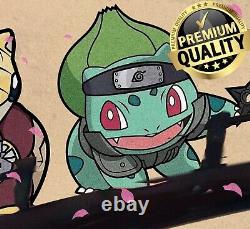 Ensemble de 3 affiches Pokémon / Impression sur toile / Impressions murales de ninja encadrées