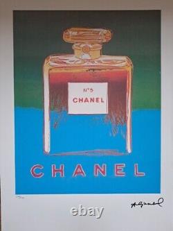 Ensemble de 4 lithographies CHANEL signées par Andy Warhol avec certificat